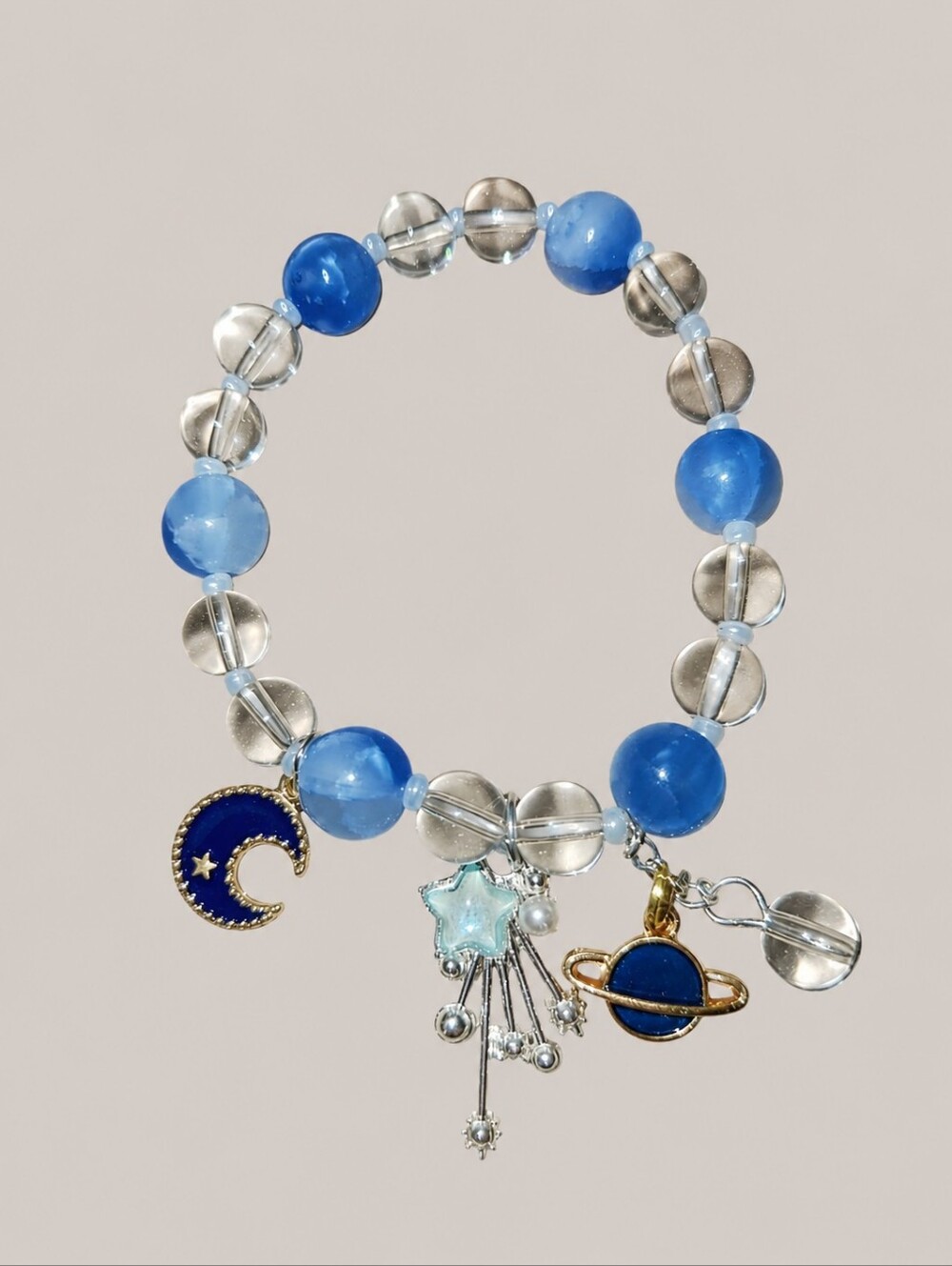 Handmade Glass Bead Charm Bracelets - 12 y.o. Artist - "Celestial Love" Theme